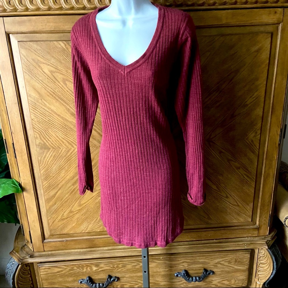 Derek Heart reddish knit ribbed sweater dress